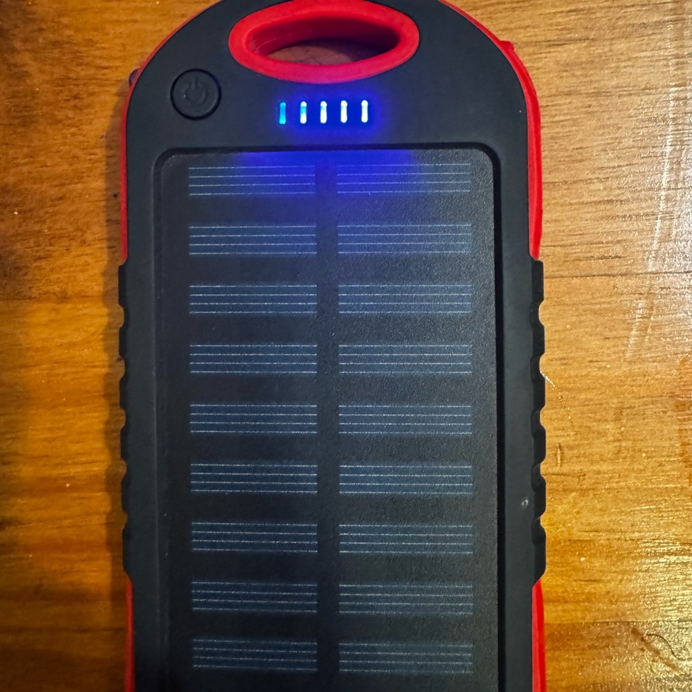 Solar Power Bank - Red and Black